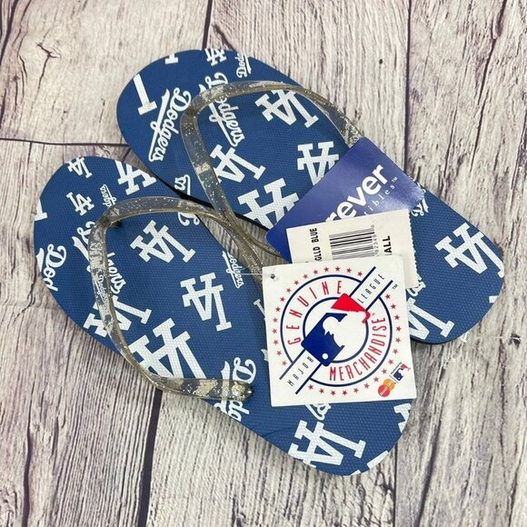 NEW MLB Los Angeles Dodgers Baseball‎ Women's Size 6 Flip Flops Thong Sandals - Picture 9 of 10